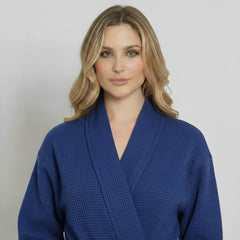 Knee-Length Waffle Robe for Women