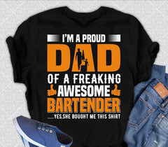I'm a Proud Dad Men's Bamboo Viscose/Organic Cotton Short Sleeve Graphic T-Shirt