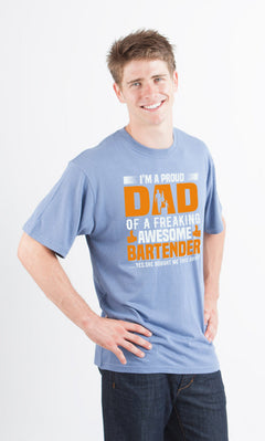 I'm a Proud Dad Men's Bamboo Viscose/Organic Cotton Short Sleeve Graphic T-Shirt
