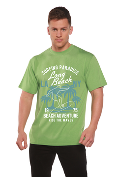 Long Beach Men's Bamboo Viscose/Organic Cotton Short Sleeve Graphic T-Shirt