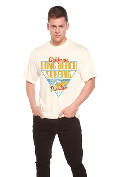 Long Beach Surfing Printed Men's Bamboo Viscose/Organic Cotton Short Sleeve Graphic T-Shirt