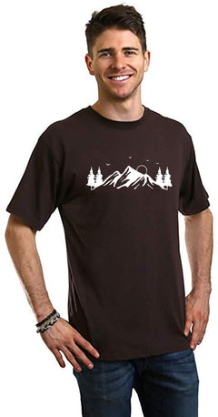 Men's Bamboo Viscose/Organic Cotton Short Sleeve T-Shirt with Print Mauna Kea