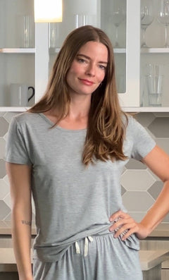 Women’s Bamboo Lounge Set - Lounge T-Shirt + Lounge Shorts