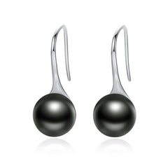 nowadaysfashion Sterling Silver Elegant Round Pure Love Pearl Drop Earrings