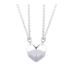 2pcs matching necklaces for couples Magnetic Lovers Heart necklaces Suction Wishing Stone