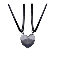 2pcs matching necklaces for couples Magnetic Lovers Heart necklaces Suction Wishing Stone