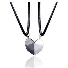 2pcs matching necklaces for couples Magnetic Lovers Heart necklaces Suction Wishing Stone