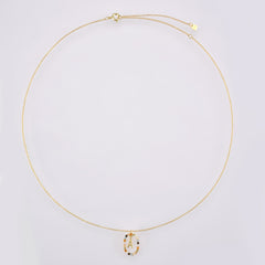 Sterling Silver Gold 26 Alphabet B J P Letters A M Initial Long Chain Necklace Summer Colorful Zircon Ovals
