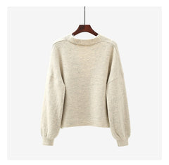 lantern sleeve cardigan Winter Solid Cashmere Casual Fashion Winter Knit sweaters