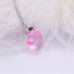 Resin Rould Ball Moon Pendant Necklace Women Blue Sky White Cloud Necklace