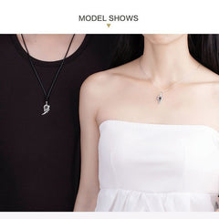 2PCS/set matching necklaces for couples 100 Languages I Love You Lovers Heart Magnetic relationship Necklace