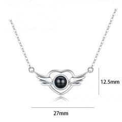 100 languages of love necklace Heart Pendant Wedding Romantic Memory Projection Necklace