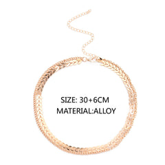 Fashion  V Sequins Chain Necklace Bib Party Double Layer Necklace