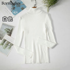 Turtleneck Women Sweaters Autumn Winter Tops Slim Women Pullover Knitted Sweater