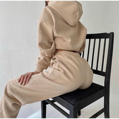 Tracksuit  Fleece Sweatshirts Two Piece Set Oversized Sports Hoodie Suit