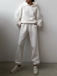 Tracksuit  Fleece Sweatshirts Two Piece Set Oversized Sports Hoodie Suit