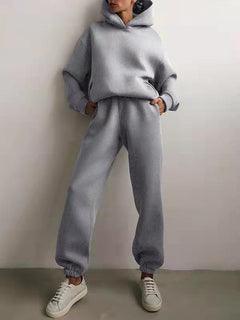 Tracksuit  Fleece Sweatshirts Two Piece Set Oversized Sports Hoodie Suit