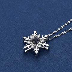 Personalized Projection Necklace Custom Photo Jewelry Women Snowflake Pendant