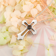 Personalized Custom Photo Name Cross Style Projection Necklace Pendant Necklaces