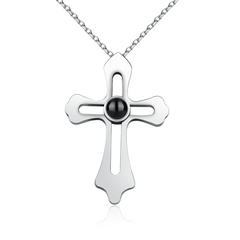 Personalized Custom Photo Name Cross Style Projection Necklace Pendant Necklaces