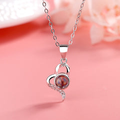 Custom Irregular Heart Pendant Personalized Photo Name Creative Gift Projection Necklace