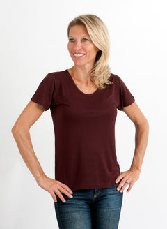 Women's 100% Bamboo Viscose Scoop Neck Short Sleeve T-Shirt