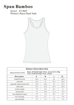 Clearance Women's Bamboo/Cotton Racer Back Tank Top