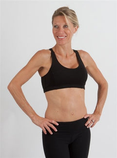 New Women's Bamboo Padded Sports Bra in Black